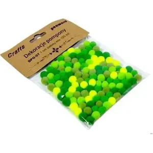 Paper pompom decorations MFP paper mix green 1 cm, 120 pcs