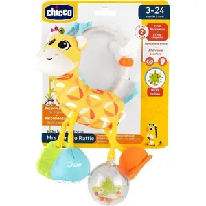 Погремушка жираф CHICCO - детская ручная погремушка, лёгкая, из безопасных материалов