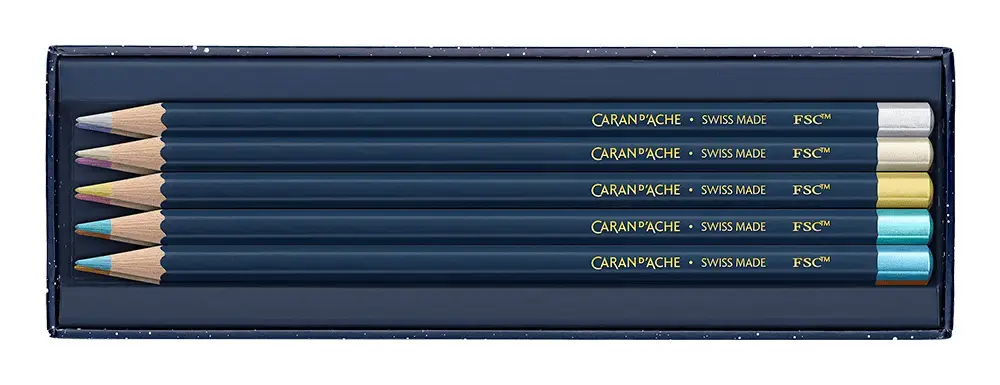 Пастельные карандаши Caran d'Arche Cosmic Blue Metallic 10 шт. Photo 2