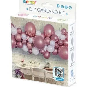 Набор гирлянда из шаров GoDan DIY 65 шаров розово-золотой с лентой