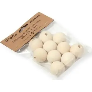 Wooden decorative beads Shan 25 mm pack of 10