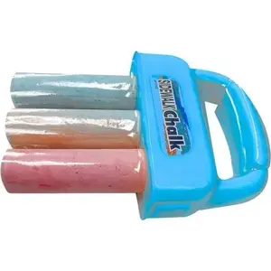 Chalk Set LEANToys model 17967 — Thick Blue Sidewalk Chalk with Handle, 3 pieces