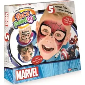 Face Painttoos Marvel no Interplay Entertainment — sejas uzlīmes ar Marvel varoņiem, pagaidu ķermeņa apgleznošana