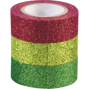 Craft tape Heyda 20-35 843 77 — paper decorative tape 15 mm × 3 m, green and red (3 pcs)