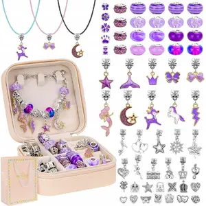 Bead set No name Princess purple — children's craft kit with assorted beads and string