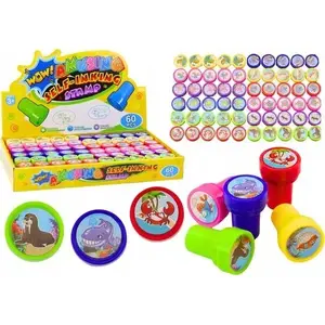 Набор декоративных штампов LEANToys 12 рисунков водных животных, 6 цветов чернил