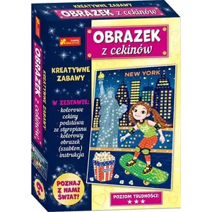 RANOK Cekinowy obrazek Podróże małe i duże USA – decorative sequin picture for children