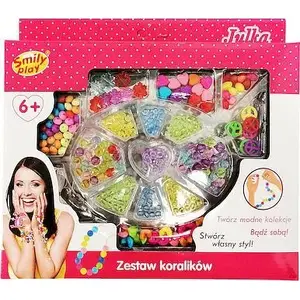 Koka pērlīšu komplekts Smily Play SP83790 — bērnu radošais komplekts, krāsotas pērlītes vēršanai