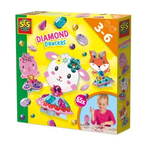 Children's craft kit SES Diamond Dancers 14048 — paper dancing dolls with 65 diamond stickers, recommended age 3+
