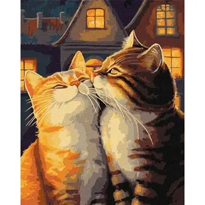 Krāsošana pēc numuriem Norimpex Zakochane koty 40x50 cm — audekls ar krāsām