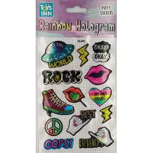 Sticker sheet Stnux rainbow hologram - rock 8639, decorative nail/art stickers