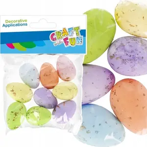 Decorative Styrofoam Eggs 45 mm, Craft with Fun, set of 9 mixed colors (MPN CFSW54)