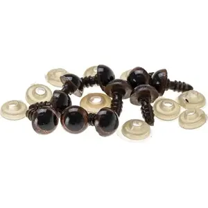 BREWIS plīša rotaļlietu acis 8 mm — apaļas šūšanas/kniedēšanas acis rotaļlietām un rokdarbiem