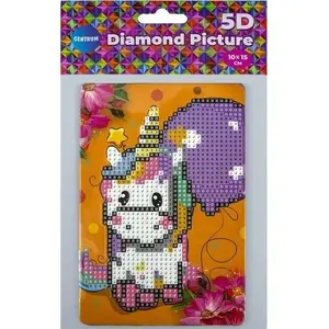 TEKA mosaic diamond painting with easel — Unicorn 10x15 cm