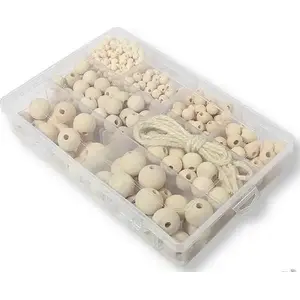 Wooden bead set Janod 485 pieces — craft and threading kit for children