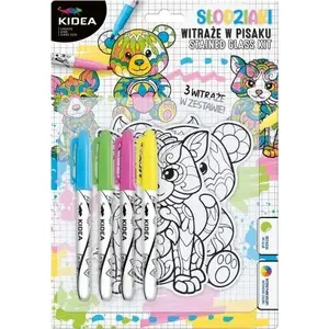 Derform krāsu komplekts Zest Kreat Witraż Misie — 3 lapas, 4 krāsas (bērnu vitražas krāsas)