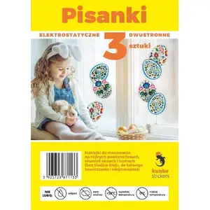 PrzydaSie Пасхальные наклейки «Pisanki», набор 3 шт., декоративные самоклеящиеся наклейки для яиц и поделок