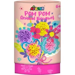 Artificial Pom Pom Bouquet AVENIR — decorative pompon flowers arrangement