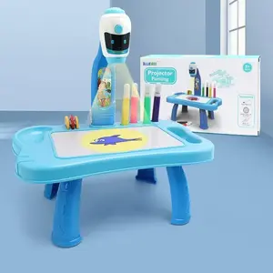 LEANToys Mini Projector Robot Table 2-in-1 Accessories Blue - compact projector and play table