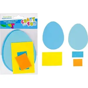 Craft with Fun creative Easter felt egg kit NABIL9 – felt crafting set for decorating eggs
