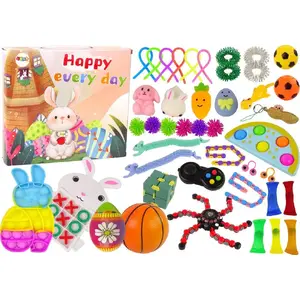 Набор пасхальных антистресс-игрушек LEANToys, 42 шт — Pop It и Squishy