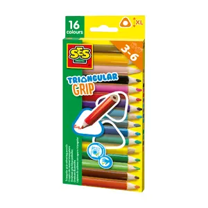SES Creative 146924 Треугольные цветные карандаши 16 штук многоцветные до 12 лет