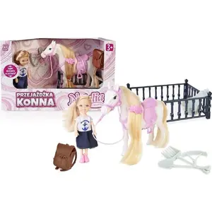 Leļļu komplekts Artyk 13 cm ar zirgu, modelis 175145 — mini lelle un rotaļu zirgs