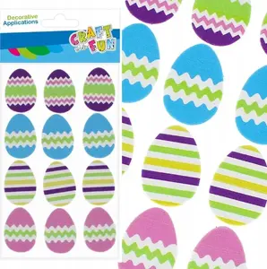Craft with Fun decorative EVA Easter egg ornaments set, 12 pieces (CFSW48)
