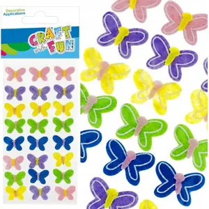 Craft with Fun Filca rotājumi — tauriņi, dažādas krāsas, 24 gab. (MPN CF740)