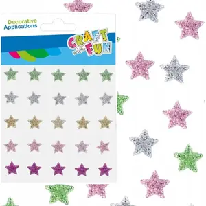 Craft with Fun decorative crystal stickers — star/wing shapes, 25 pieces (CF749)