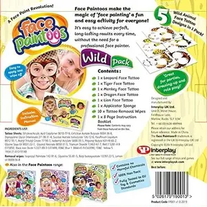 Face Paintoos Wild Pack face paint set, Interplay Entertainment, 6 pieces