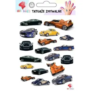 Temporary Tattoos for Kids Dodo - Cars Design, Washable, Sheet of Stick-on Tattoos