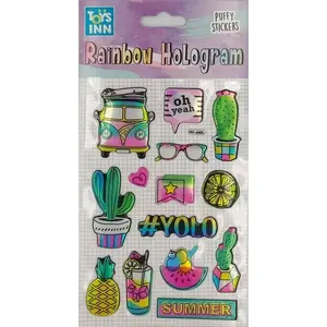 Stnux stickers rainbow hologram - summer 8653, decorative self-adhesive decals