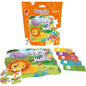 Puzzle set roter kafer RK1140-06 — 49 pieces, zoo theme, includes pouch and mini game