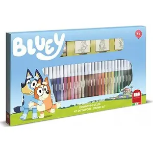 Stamp and Marker Set Multiprint Bluey — 36 pieces for coloring, stamps and felt-tip pens