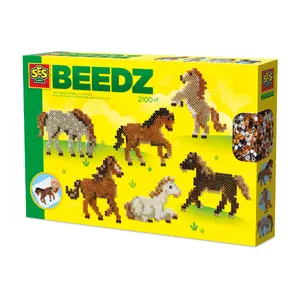 Fuse Beads Kit SES Beedz 06222 — Create Horses, 2100 Iron-On Beads, Pegboard & Ironing Sheet