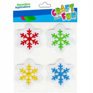Patch Craft with Fun CFBN364 — decorative snowflake embroidered applique, small size (set)
