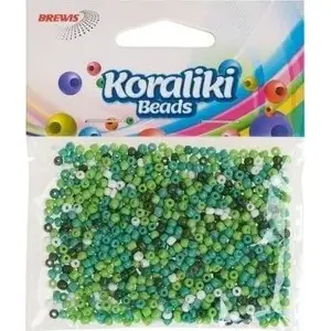 Acrylic Beads for Stringing BREWIS 35 mm white & green