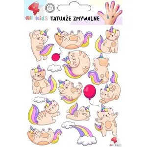Temporary Tattoos for Children Dodo — Cats and Unicorns, Peel-and-Apply Kids' Body Art