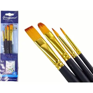 Artist Brush Set LEANToys 4 Shapes (assorted brushes for painting and crafts)