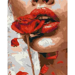 Painting by Numbers Kit Norimpex 40x50 cm – 'Girl with Roses' (canvas set)