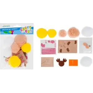 Creative Kit Craft with Fun NABIL12 — Pompon Animal Set, assorted craft materials
