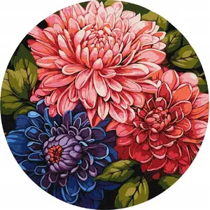 Painting by Numbers with Frame Ideyka KHO-R1047 Round 39×39 cm Colorful Bouquet