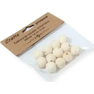 Wooden Decorative Beads DP Craft 16 mm, pack of 12