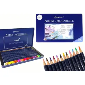 Watercolor Pencil Set LEANToys 36 pcs in Metal Tin (model 16118)
