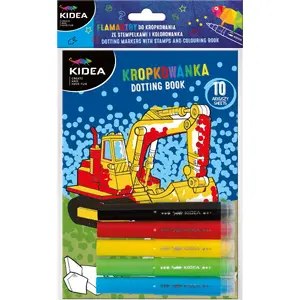 Derform coloring set with markers and dot-stamp painting pages — Vehicles (KIDEA)