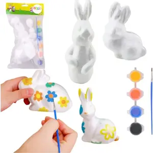 Krāsu komplekts putuplasta rotājumiem LEANToys 4 zaķu krāsas ar otu