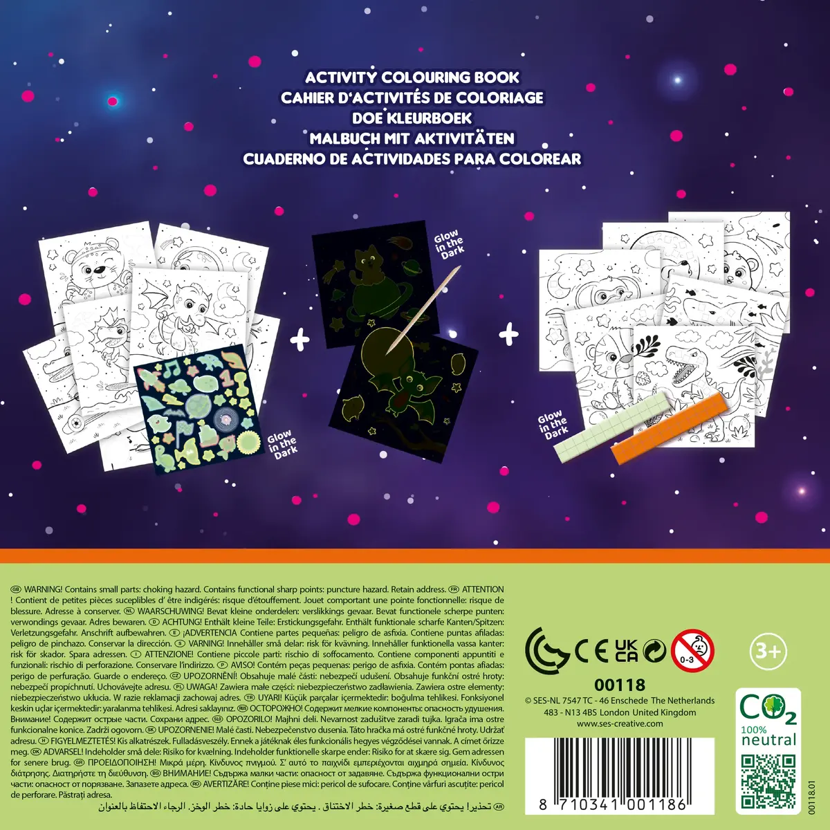 SES Creative Activity krāsojamā grāmata ar spīdumu tumšā 3‑in‑1 Photo 3