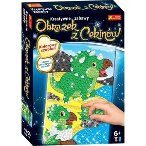 Children's Sequin Mosaic Picture RANOK Triceraptos CZ23004 — craft kit for decorating with sequins