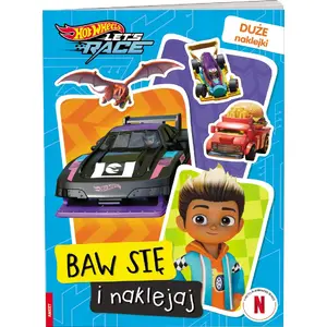 Детская книжка с наклейками Ameet STB-1601 — Hot Wheels «Let's race» (игровая раскраска с наклейками)